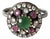 Vintage Natural Ruby, Emerald & Diamond Ring Sterling Silver Size 7 For Sale