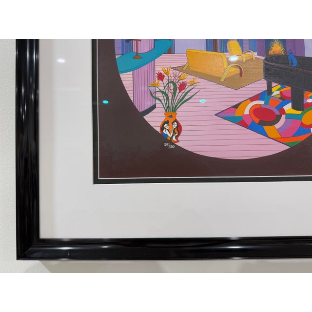 1970s Fanch "Francoise" Ledan - Interior With Grand Piano III - Miro - Signed Numbered For Sale - Image 4 of 7