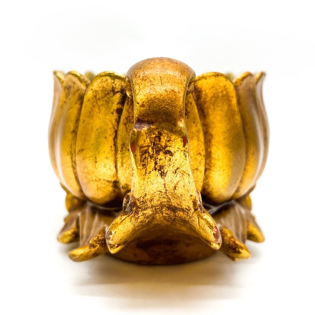 Metal Mid Century Russel Wright for Freeman McFarlin Gilt Centerpiece Bowl / Jardiniere / Planter — Hollywood Regency / Mid-Century For Sale - Image 7 of 12