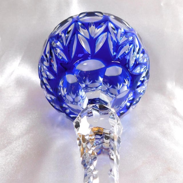 Traditional 1960s Blue Cut to Clear Stemware For Sale - Image 3 of 7