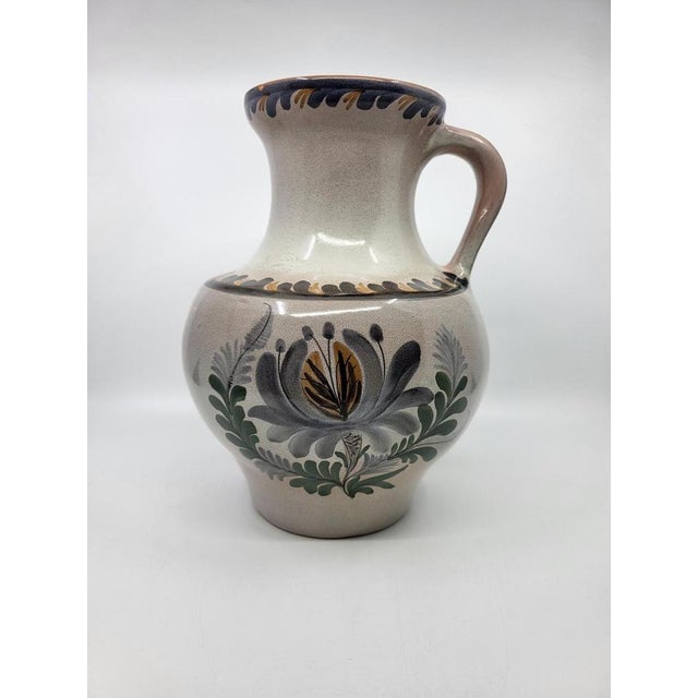 Vintage Hand-Decorated Ceramic Pitcher by Jean De Lespinasse, 1950s For Sale - Image 14 of 14