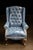 Traditional Vintage Tufted Leather Chesterfield Armchair in Powder Blue For Sale - Image 3 of 6