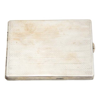 Rectangular Silver Cigarette Case with Guilloche Patterns For Sale