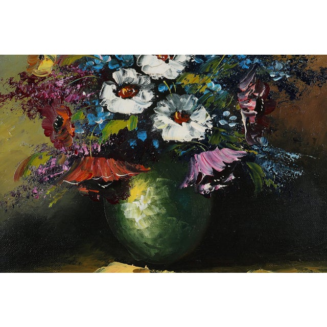 Belgian Artist, Still Life with a Bouquet of Flowers, 1950s, Oil on Canvas, Framed For Sale - Image 6 of 11