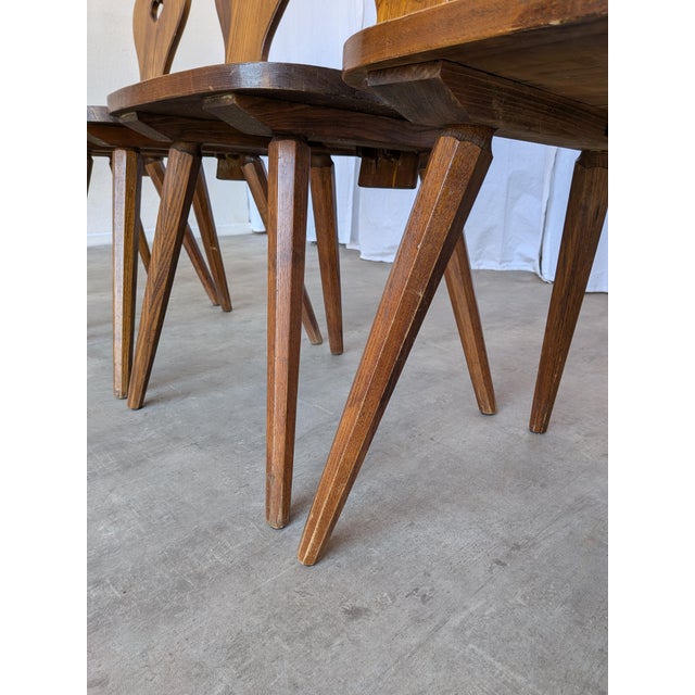 Farmhouse Tyrolean Chair with Heart Cutout Back, 1970s, Set of 4 For Sale - Image 3 of 18