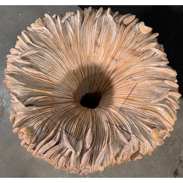 Carved Wood Wheat Sheaf Dining Table Base by Chelini of Florence Italy, 1970s For Sale - Image 10 of 12