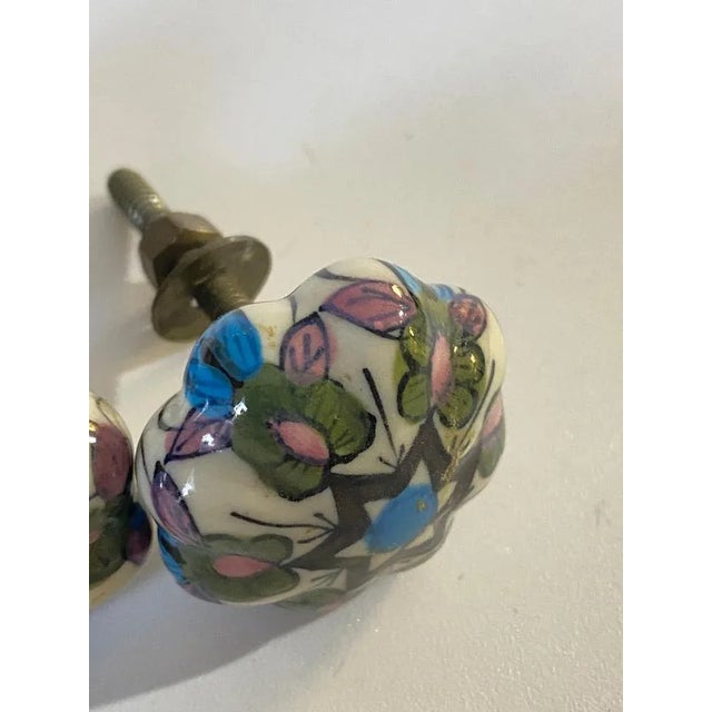 19th Century Porcelain Cabinet Handles, England, Set of 4 For Sale - Image 5 of 7