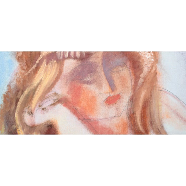 Vintage Expressive Multimedia Portrait of a Woman by Irvin Nahan For Sale - Image 4 of 7