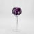 Pair Of Antique Bohemian Floral & Grape Cut To Clear Crystal Tall Wine Stem Glasses: 1 Amethyst, 1 Cranberry C1910...