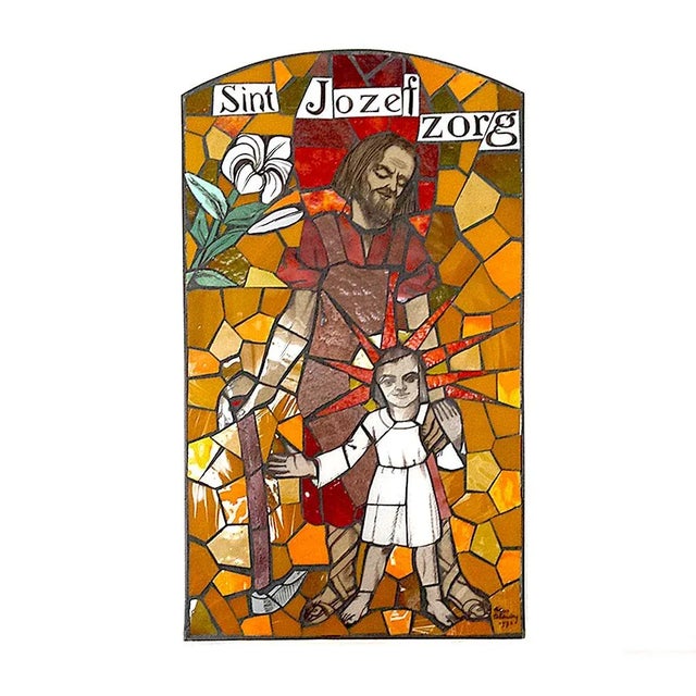 Enamel Stained Glass Panel by Frans Balendong, 1970s For Sale - Image 4 of 4