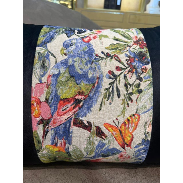 Handmade Black Velvet Lumbar Cushion Cover For Sale - Image 4 of 12
