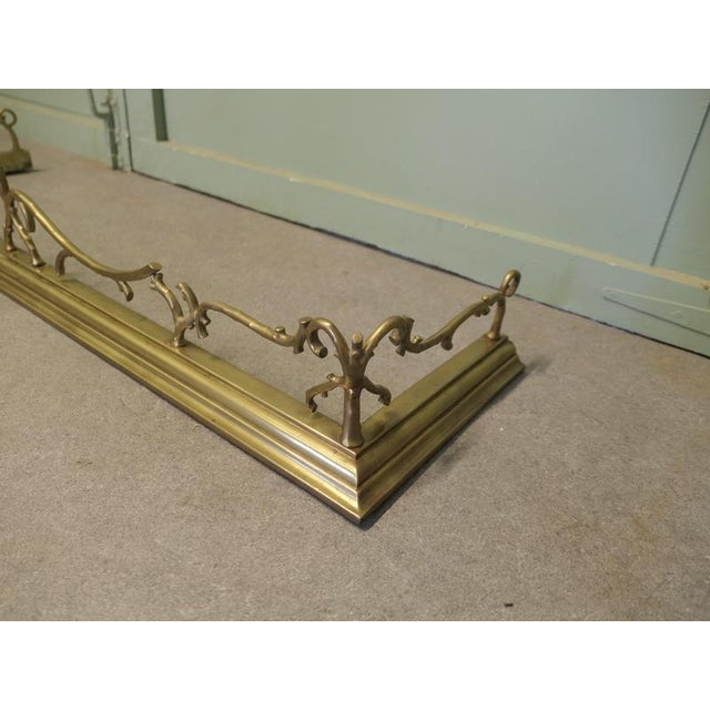 Victorian Art Nouveau Brass Fender For Sale - Image 3 of 7