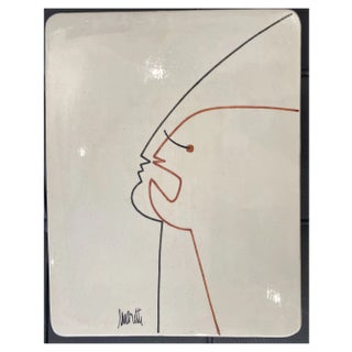 Raymond Moretti, Deux Profils after Jean Cocteau, 1960s, Ceramic For Sale