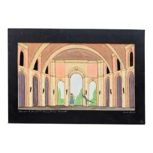 Vintage John Hood Set Design for Romeo & Juliet Painting