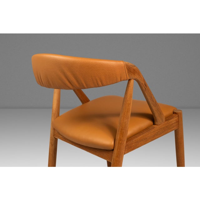 Set of Four (4) Mid-Century Danish Modern Model 31 Dining Chairs in Teak & Leather Attributed to Kai Kristiansen for Schou Andersen, Denmark, C. 1960s For Sale - Image 11 of 18