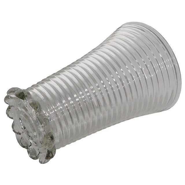 Glass Depression Glass Manhattan Pattern Glass Vase by Anchor Hocking C. 1930's For Sale - Image 7 of 8