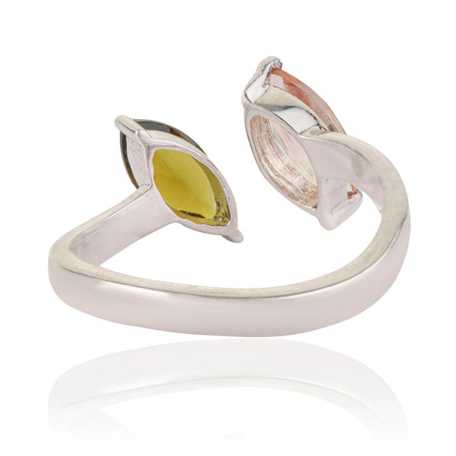 Not Yet Made - Made To Order Carat&Her Marquise Cut Two Stone Open Cuff Toi Et Moi Ring, Size 6 For Sale - Image 5 of 12