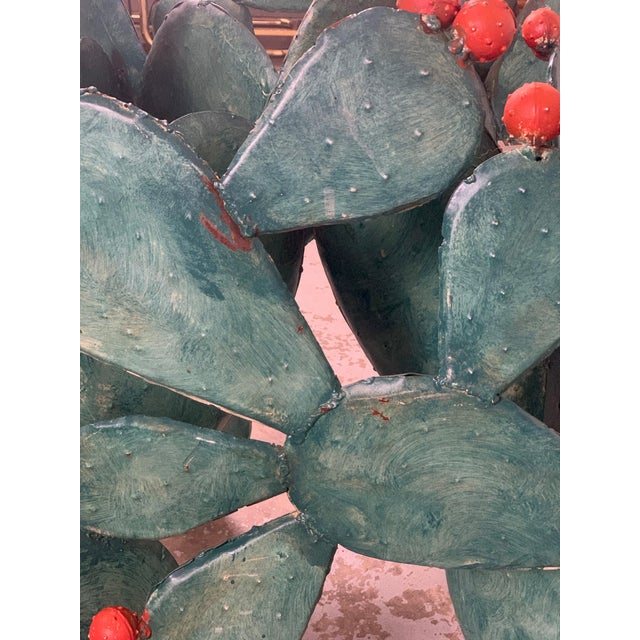 Metal Prickly Pear Cactus Sculpture / Table Base For Sale - Image 7 of 11