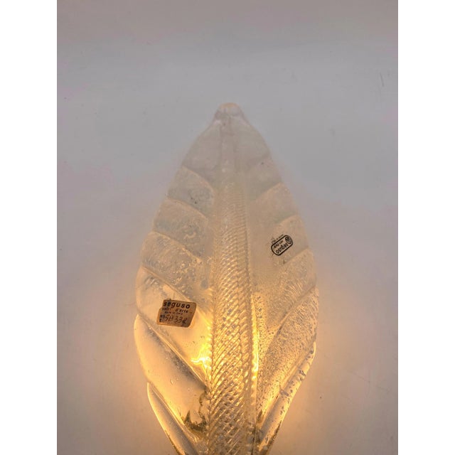 Single Leaf Wall Light by Archimede Seguso for Seguso For Sale - Image 6 of 7