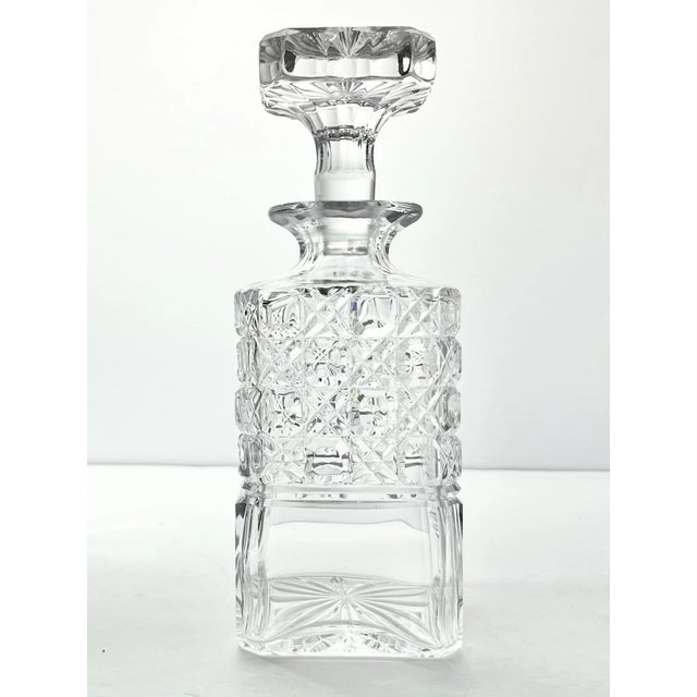 Glass 1970s Vintage Set of 4 Wine Spirits Liquor Crystal Decanter Set For Sale - Image 7 of 14