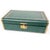 Mid-Century Modern Vintage Mid Century Emerald Green Jewelry Box With Gold Filigree & Veltvet / Satin Interior For Sale - Image 3 of 3