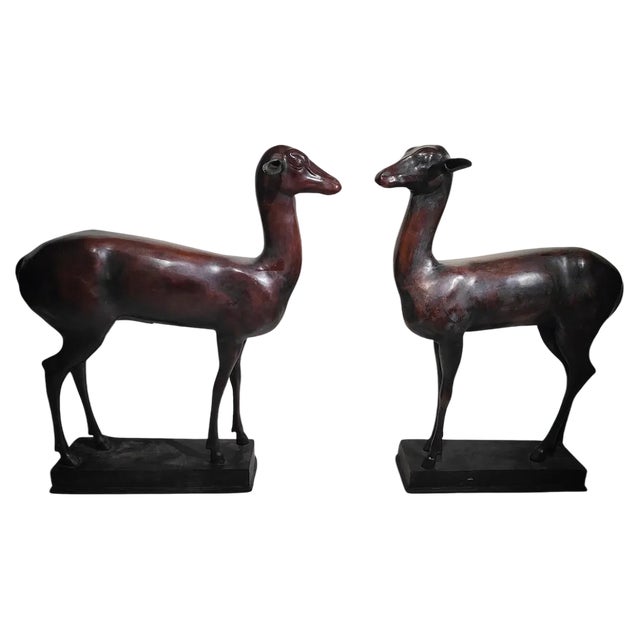 Chiurazzi, Pompeian Herculaneum Deer Figures, 1920, Bronzes, Set of 2 For Sale