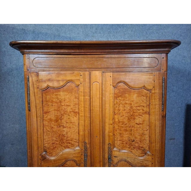 Louis xv style wardrobe in solid walnut, 18th century charming regional louis xv style wardrobe in solid walnut, opening...