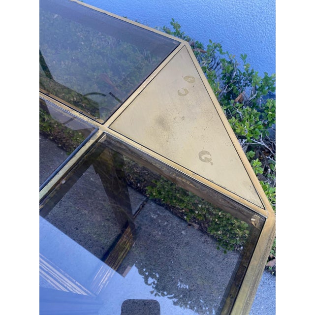Vintage Brass and Glass Dining Table For Sale - Image 9 of 17