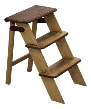 Vintage Brown Wooden Stepladder, 1970s