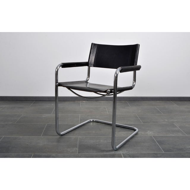 Vintage Cantilever Dining Chair in Leather from Fasem, 1980s For Sale - Image 9 of 14