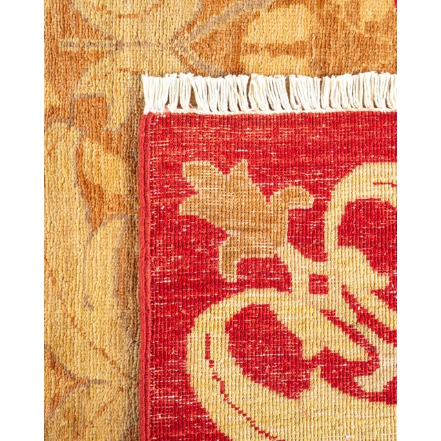 2000 - 2009 Arts & Crafts, One-of-a-Kind Hand-Knotted Area Rug - Green, 8' 10" x 12' 1" For Sale - Image 5 of 8
