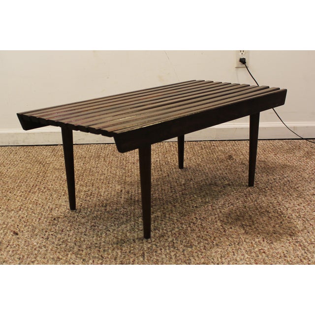 Mid Century Danish Modern Walnut Slat Bench/Coffee Table Chairish