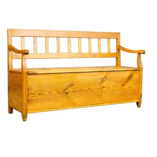 Biedermeier Chest Bench in Pine, 1800s For Sale