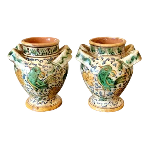 Antique Italian Pottery Vases- a Pair