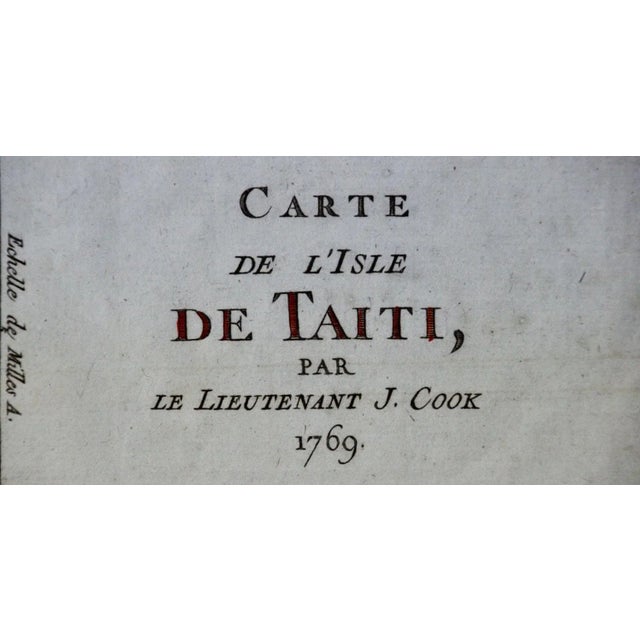 Captain Cook's Exploration of Tahiti 18th C. Hand-Colored Map by Bellin For Sale - Image 4 of 4