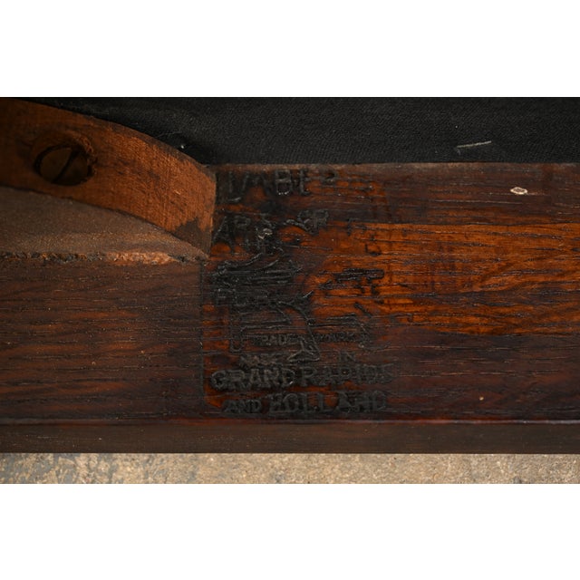 Limbert Antique Mission Oak Arts & Crafts T-Back Side Chair or Dining Chair, Circa 1910 For Sale - Image 10 of 11
