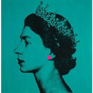 Queen Elizabeth Portrait Painting by Dane Shue For Sale