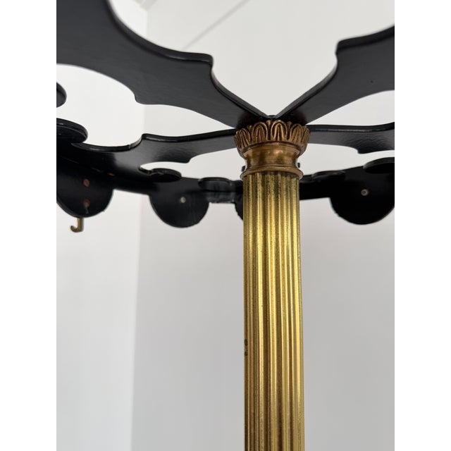 Black Vintage Italian Brass and Black Lacquer Coat Rack, 1950s For Sale - Image 8 of 18