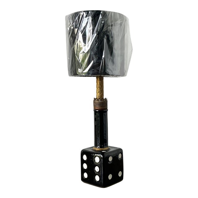Vintage Ceramic Dice Table Lamp For Sale