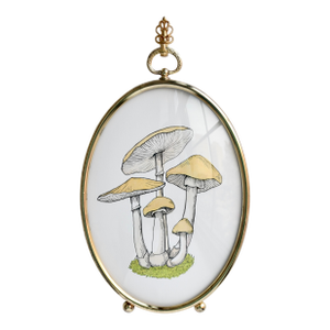 Original Painting of Mushroom in Vintage Frame