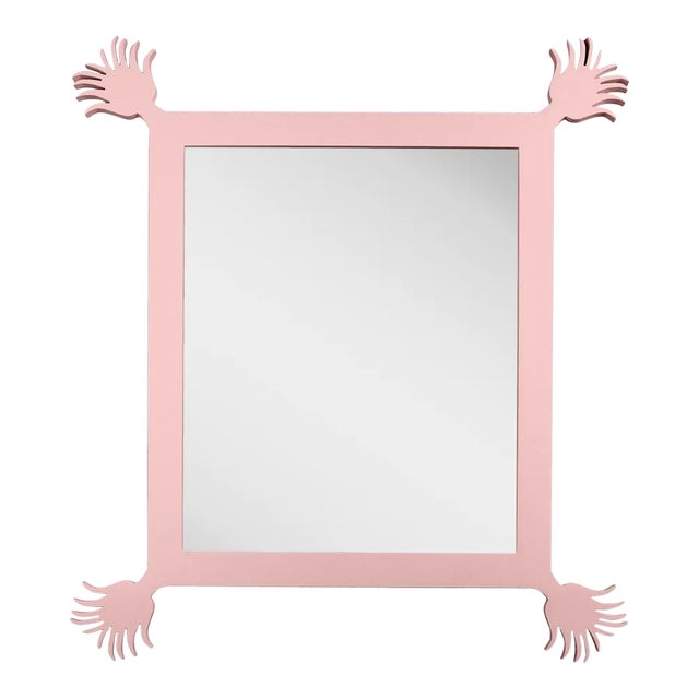 Fleur Home Carnival Vieux Rectangle Mirror in Authentic Pink, 49x59 For Sale