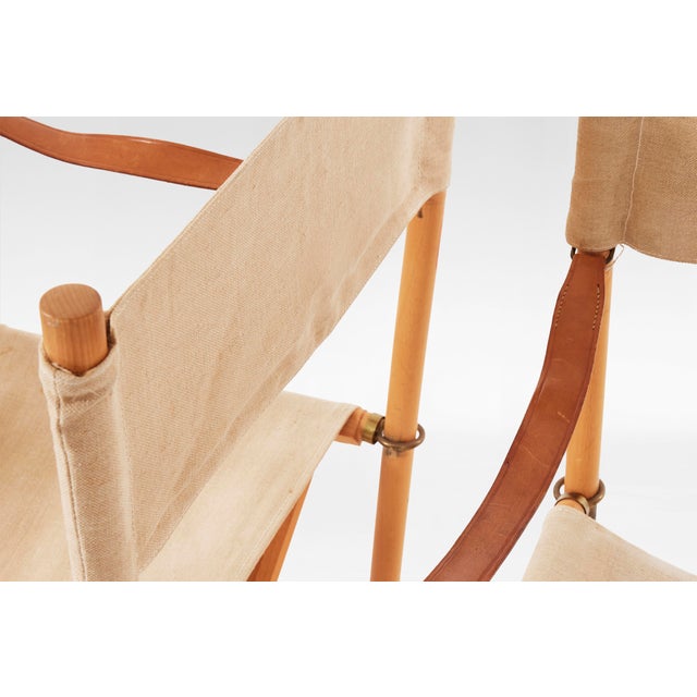 Rud Rasmussen Vintage Safari Folding Chairs by Mogens Koch for Rud Rasmussen, 1960s, Set of 4 For Sale - Image 4 of 5