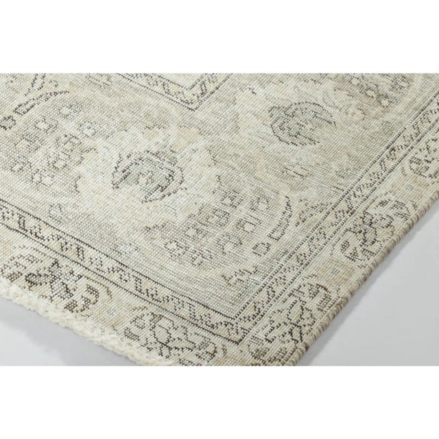 Traditional Vintage Persian Tabriz Rug, Washed All-Over Floral in Cream and Gray - Rug & Kilim For Sale - Image 3 of 7