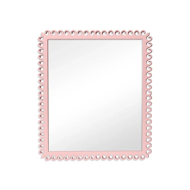 Contemporary Fleur Home Carnival Gras Rectangle Mirror in Authentic Pink, 27x38 For Sale - Image 3 of 3