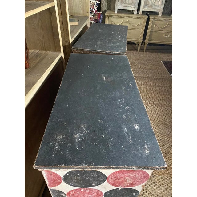 Italian Style Painted Chest of Drawers/Dresser A- Pair Circa 1860 For Sale - Image 9 of 12
