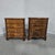 Excellent quality solid mahogany serpentine near pair of four drawer bedside lamp chests of drawers, brass ring handles....
