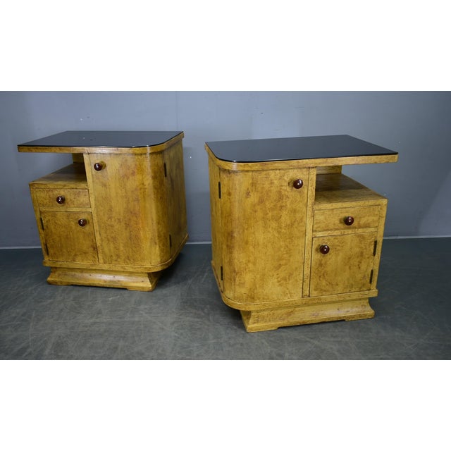 1930s Vintage Art Deco Bedside Tables, Czechoslovakia, 1937s, Set of 2 For Sale - Image 5 of 18