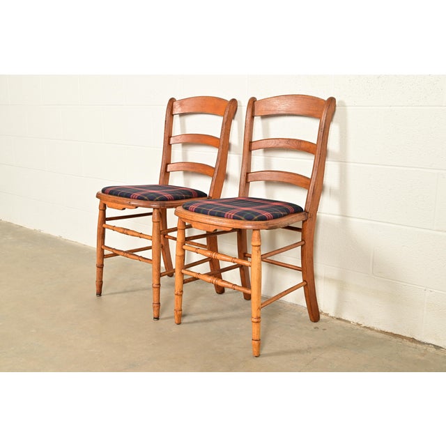 American Antique English Regency Carved Maple Side Chairs or Dining Chairs, Circa 1890s For Sale - Image 3 of 12