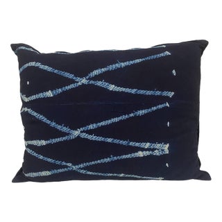 Indigo/baule Cloth Cushion For Sale