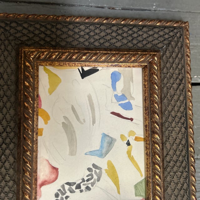 1950’s original abstract expressionist watercolor painting. Measures approximately 4x5.5 or 8x9 framed. Check out my shop...